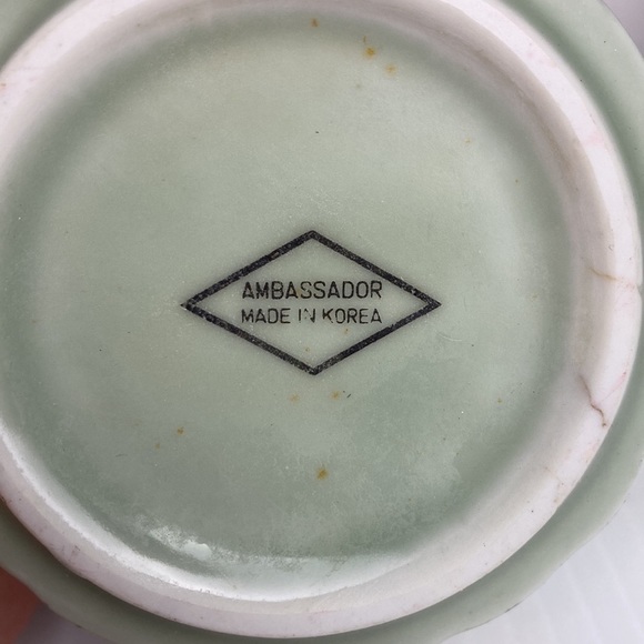 VINTAGE bamboo pattern mugs Ambassador Korea pair - Picture 3 of 4